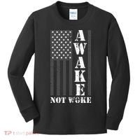 Awake Not Woke Kids Long Sleeve Shirt thumb 0
