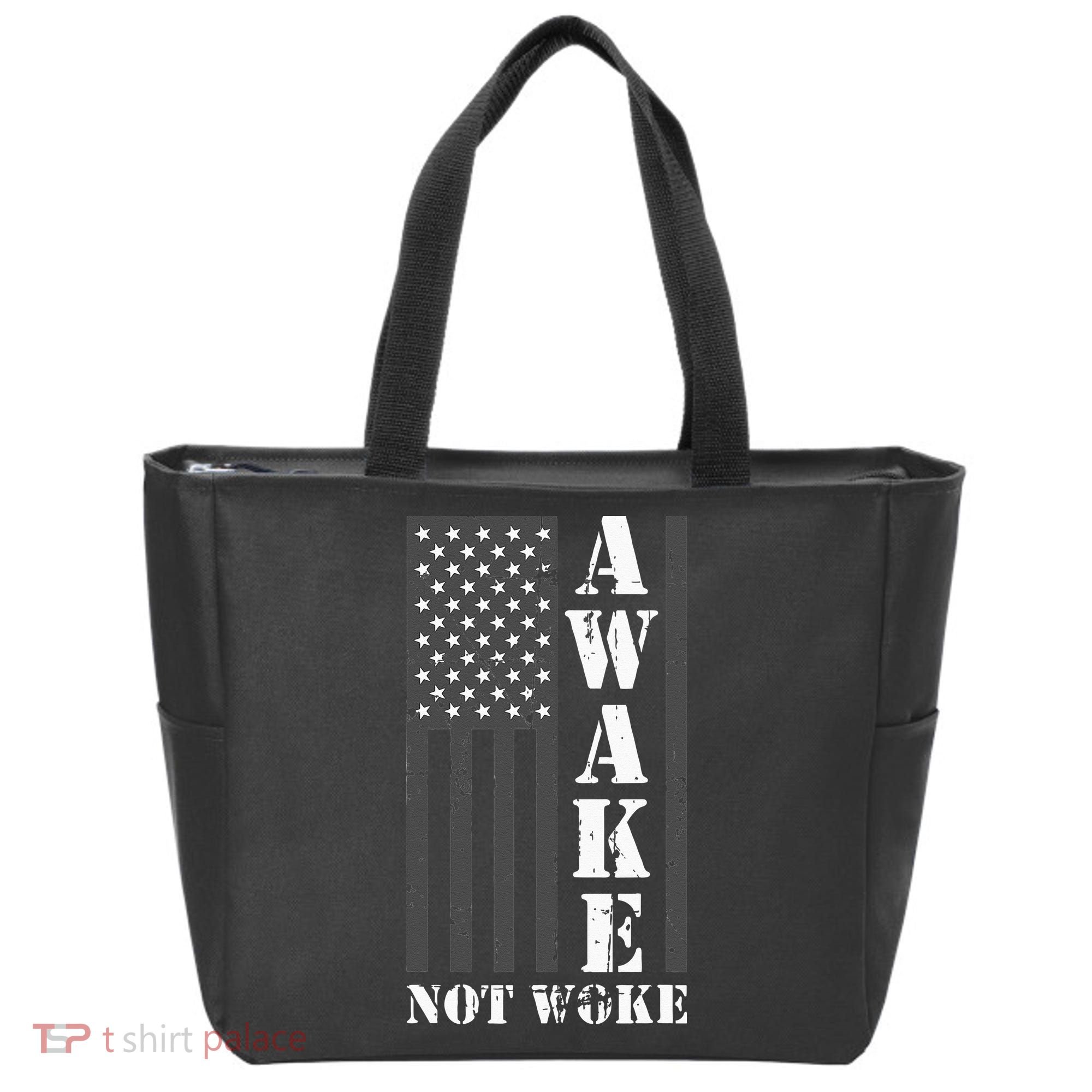 Awake Not Woke Tote Bag