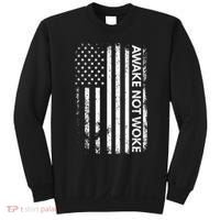 Awake Not Woke American Flag Free Speech Sweatshirt thumb 0