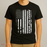 Awake Not Woke American Flag Free Speech T-Shirt thumb 3