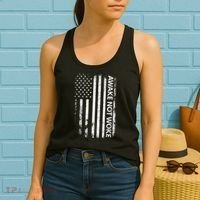Awake Not Woke American Flag Free Speech Women's Tank Top thumb 2