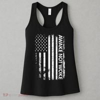 Awake Not Woke American Flag Free Speech Women's Tank Top thumb 3