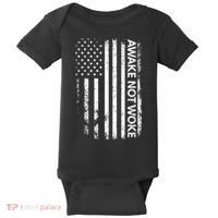 Awake Not Woke American Flag Free Speech Baby Bodysuit thumb 0