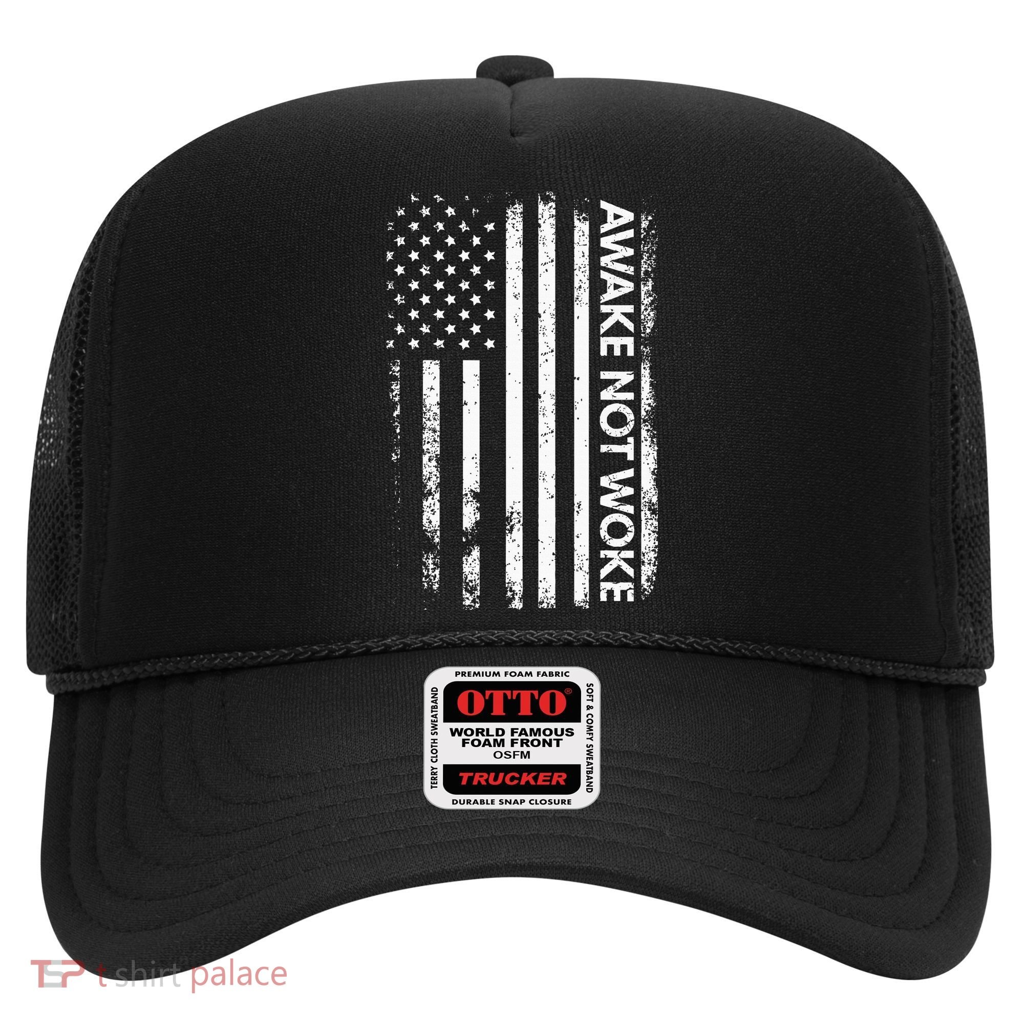 Awake Not Woke American Flag Free Speech Hat