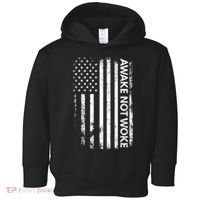 Awake Not Woke American Flag Free Speech Toddler Hoodie thumb 0