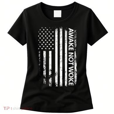 Awake Not Woke American Flag Free Speech Women's T-Shirt