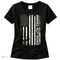 Awake Not Woke American Flag Free Speech Women's T-Shirt thumb 0