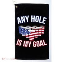 Any Goal Is A Hole USA Beer Bong Party Golf Towel thumb 0