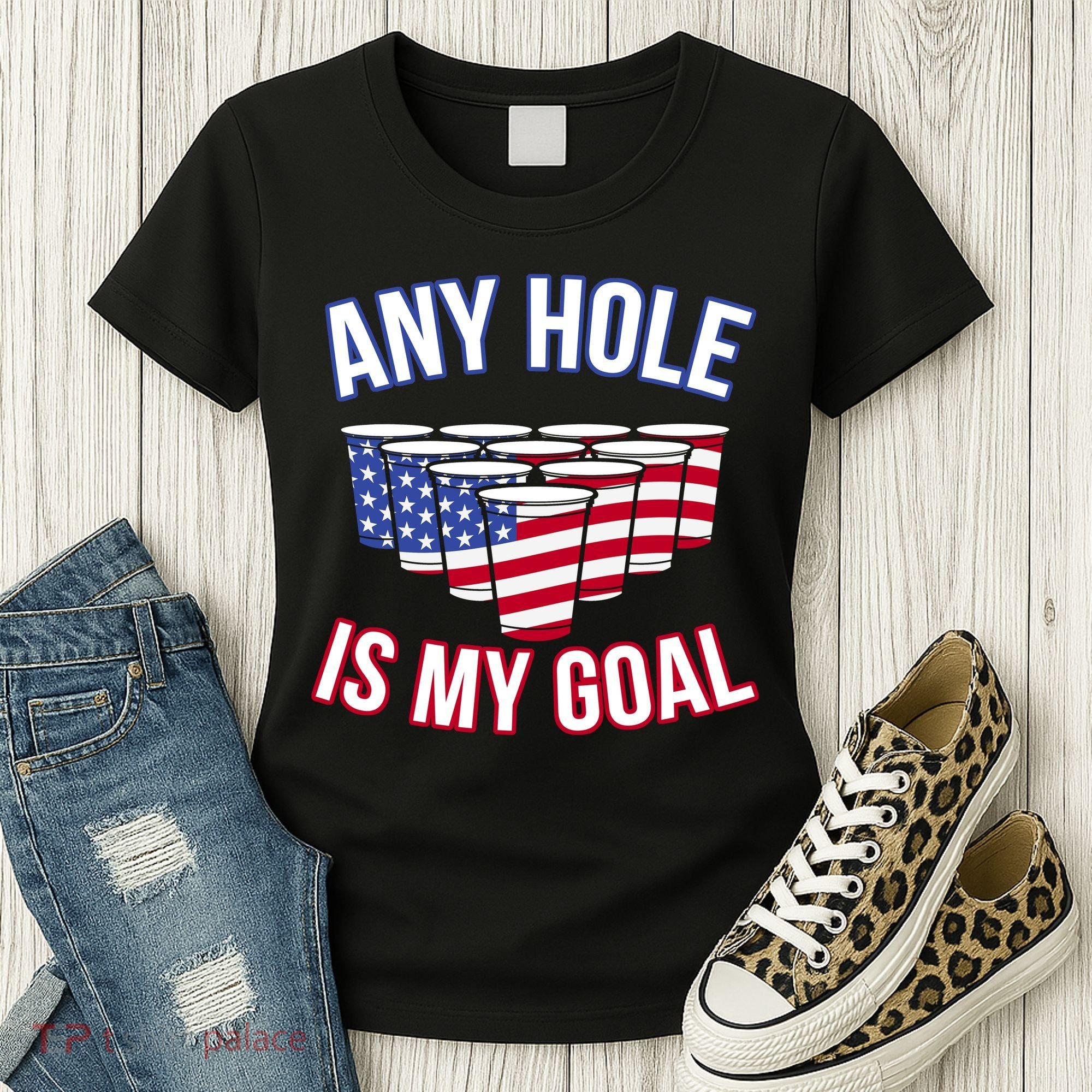 Any Goal Is A Hole USA Beer Bong Party Women's T-Shirt