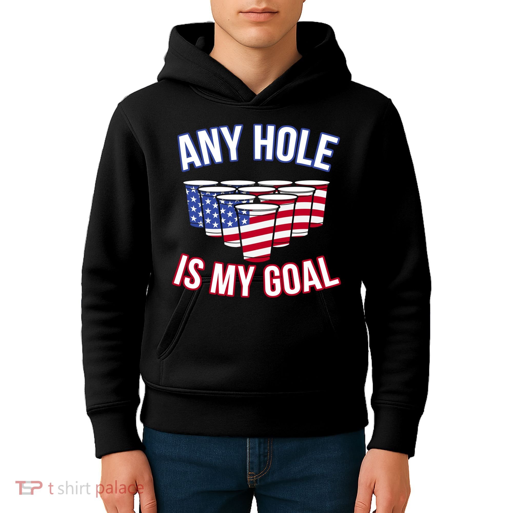 Any Goal Is A Hole USA Beer Bong Party Kids Hoodie
