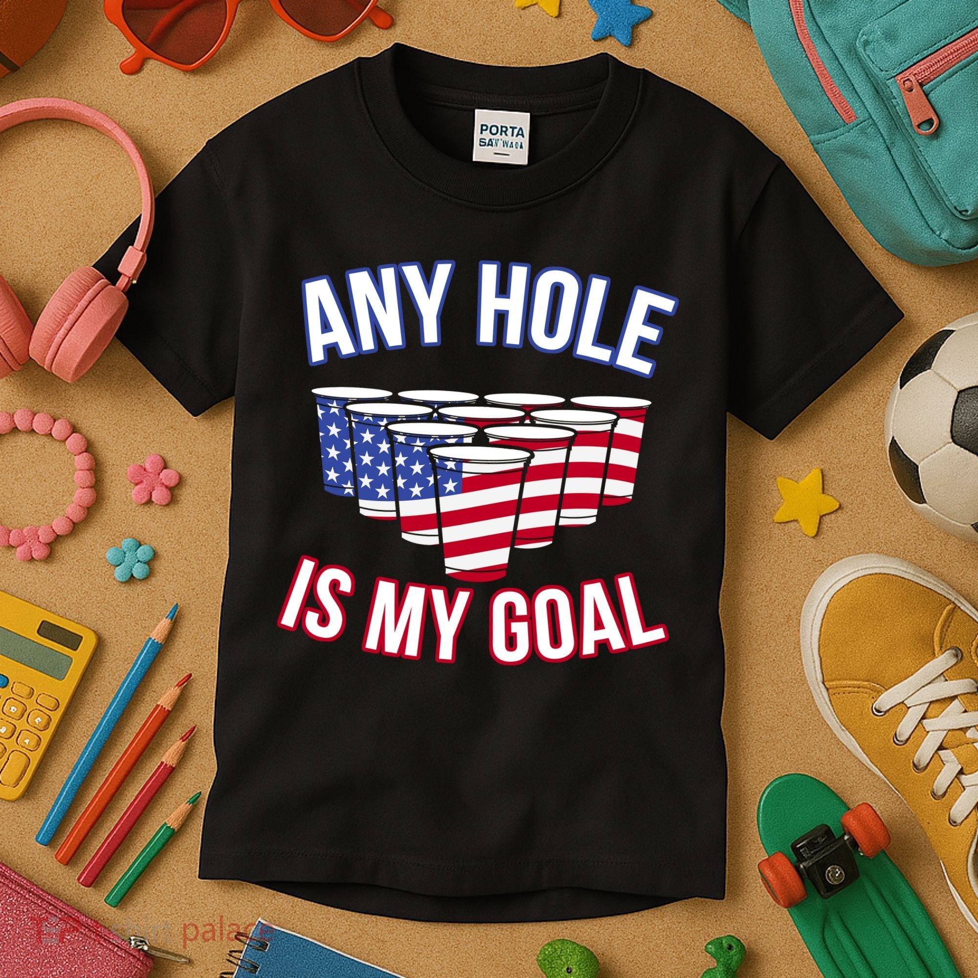 Any Goal Is A Hole USA Beer Bong Party Kids T-Shirt