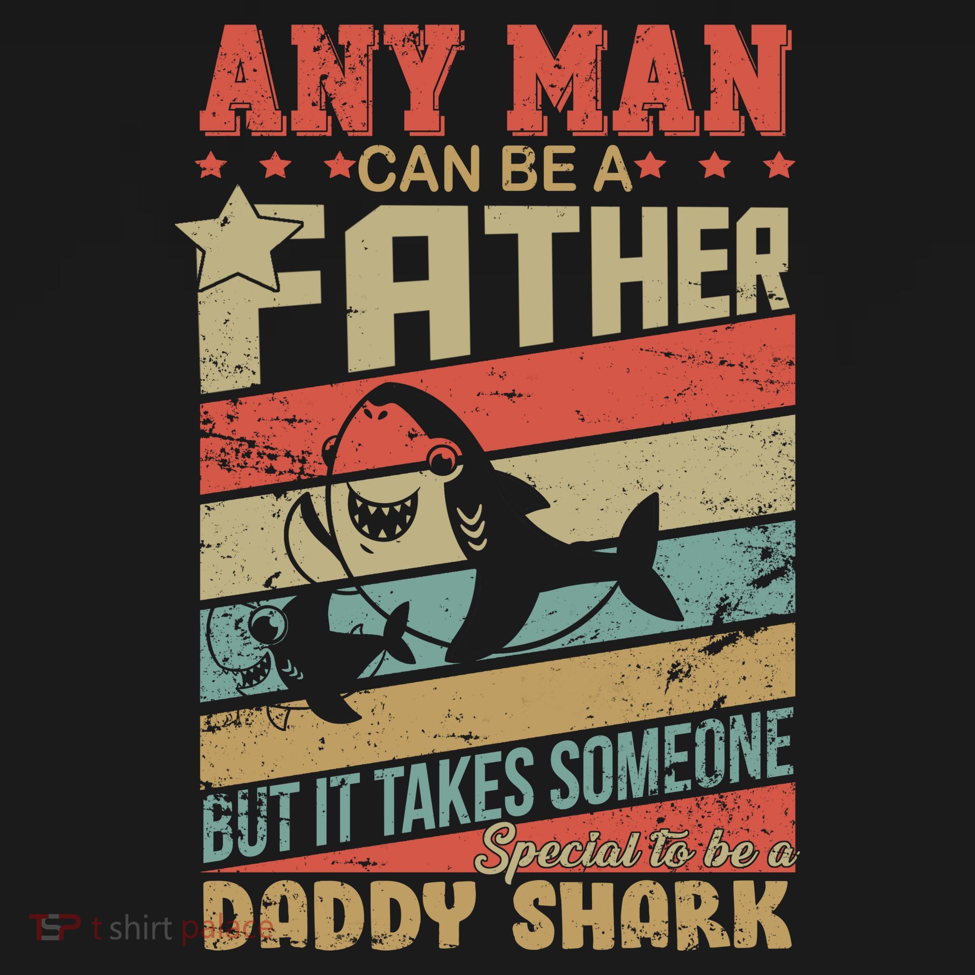 Any Man Can Be A Father Daddy Shark Apron