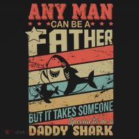 Any Man Can Be A Father Daddy Shark Backpack thumb 2