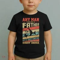 Any Man Can Be A Father Daddy Shark Toddler T-Shirt thumb 2