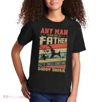 Any Man Can Be A Father Daddy Shark Kids T-Shirt thumb 2