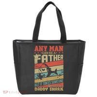 Any Man Can Be A Father Daddy Shark Tote Bag thumb 0