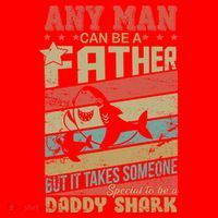 Any Man Can Be A Father Daddy Shark Santa Hat thumb 1