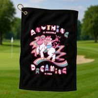 Anything Is Possible Dreaming Is Free Golf Towel thumb 1