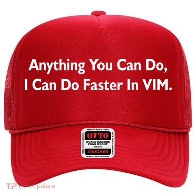 Anything You Can Do I Can Do Faster In VIM Hat