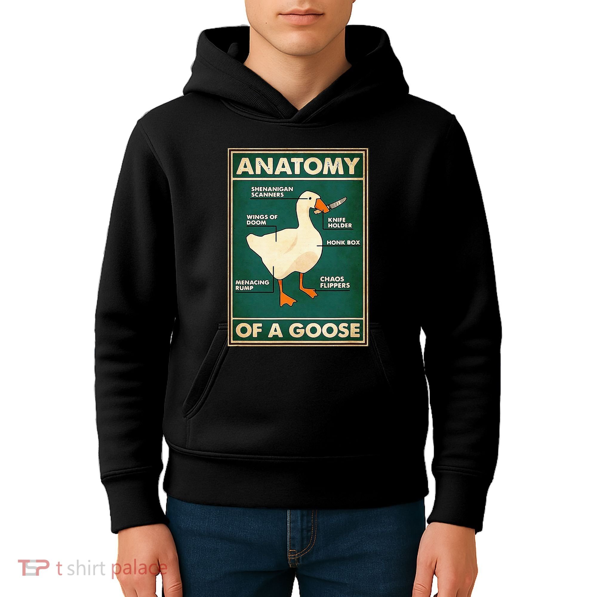 Anatomy Of A Goose With Knife Kids Hoodie