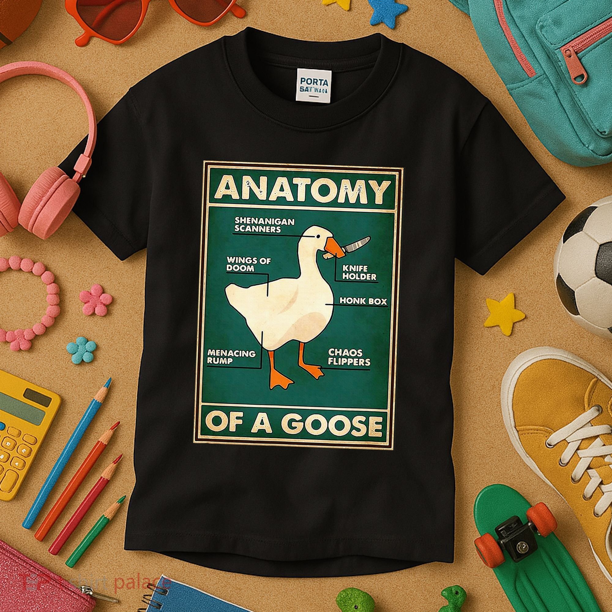 Anatomy Of A Goose With Knife Kids T-Shirt