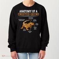 Anatomy Of A Crested Gecko Eyelash Lizard Herpetologist Women's Sweatshirt thumb 0
