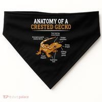 Anatomy Of A Crested Gecko Eyelash Lizard Herpetologist USA-Made Doggie Bandana thumb 0