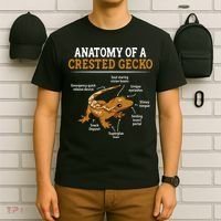 Anatomy Of A Crested Gecko Eyelash Lizard Herpetologist T-Shirt thumb 6