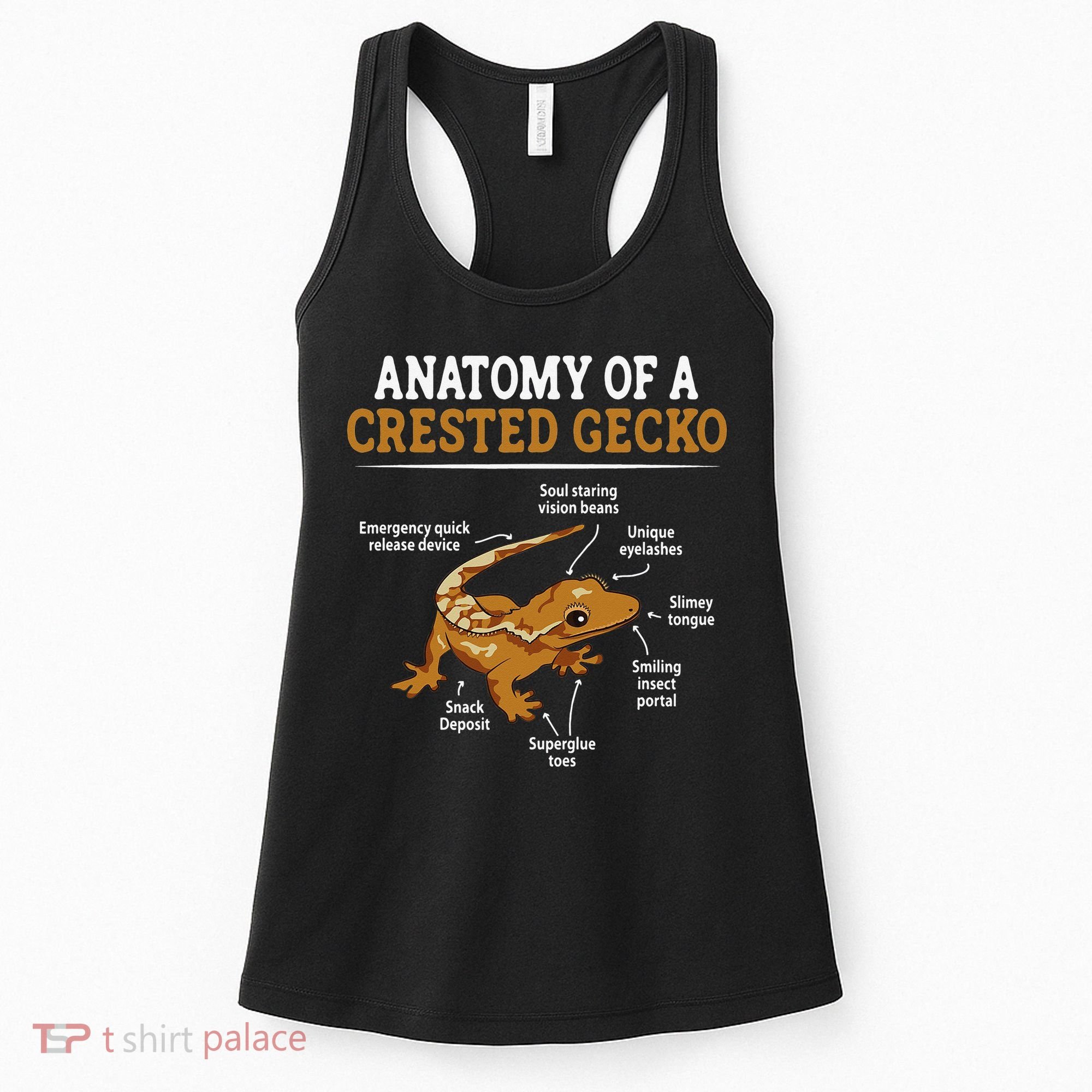 Anatomy Of A Crested Gecko Eyelash Lizard Herpetologist Women's Tank Top
