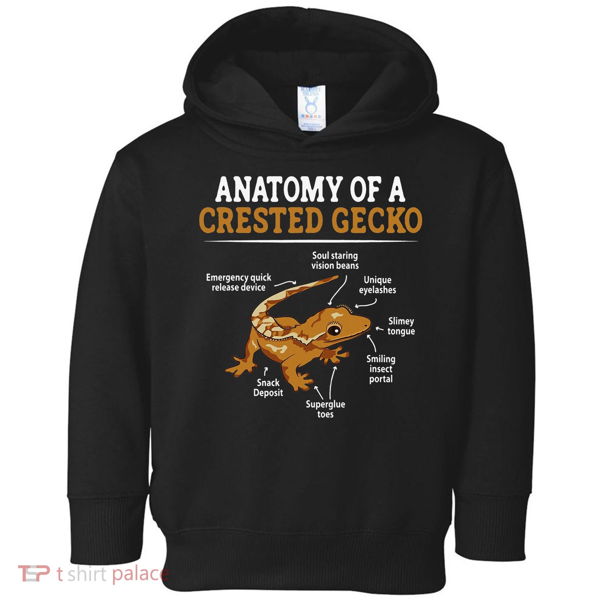 Anatomy Of A Crested Gecko Eyelash Lizard Herpetologist Toddler Hoodie