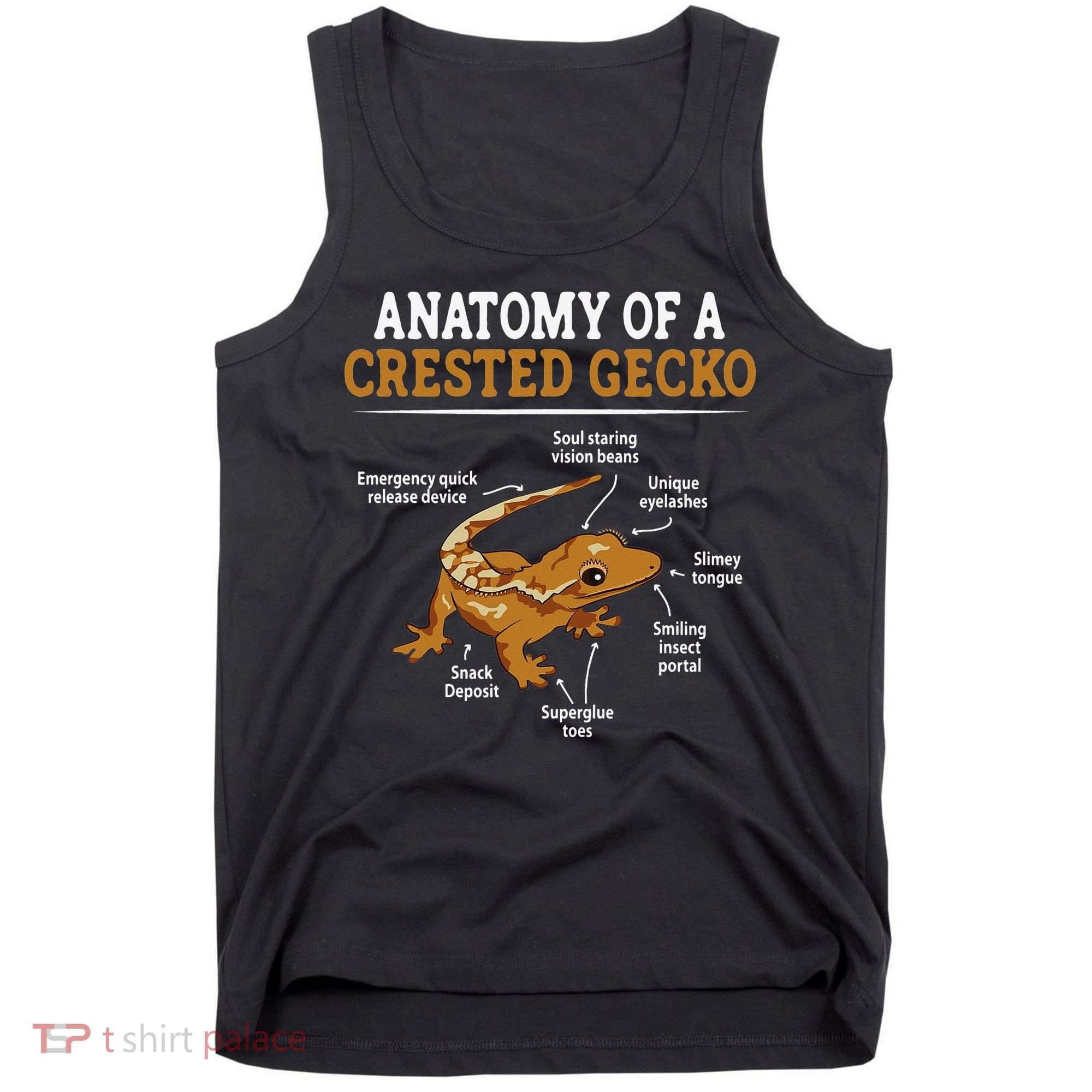 Anatomy Of A Crested Gecko Eyelash Lizard Herpetologist Tank Top