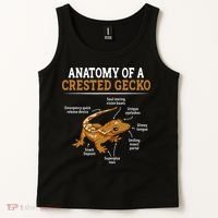 Anatomy Of A Crested Gecko Eyelash Lizard Herpetologist Tank Top thumb 2