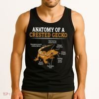 Anatomy Of A Crested Gecko Eyelash Lizard Herpetologist Tank Top thumb 3