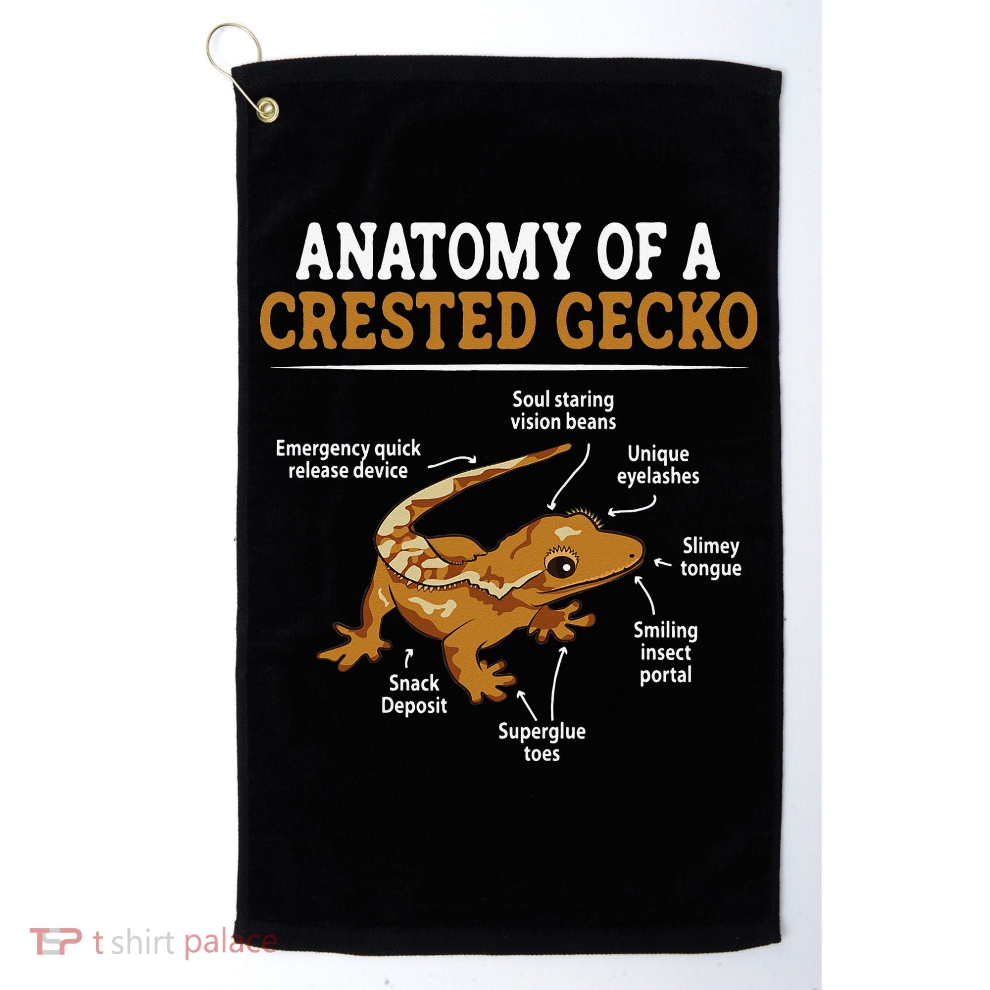 Anatomy Of A Crested Gecko Eyelash Lizard Herpetologist Golf Towel