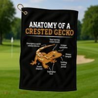 Anatomy Of A Crested Gecko Eyelash Lizard Herpetologist Golf Towel thumb 1