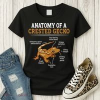 Anatomy Of A Crested Gecko Eyelash Lizard Herpetologist Women's T-Shirt thumb 3