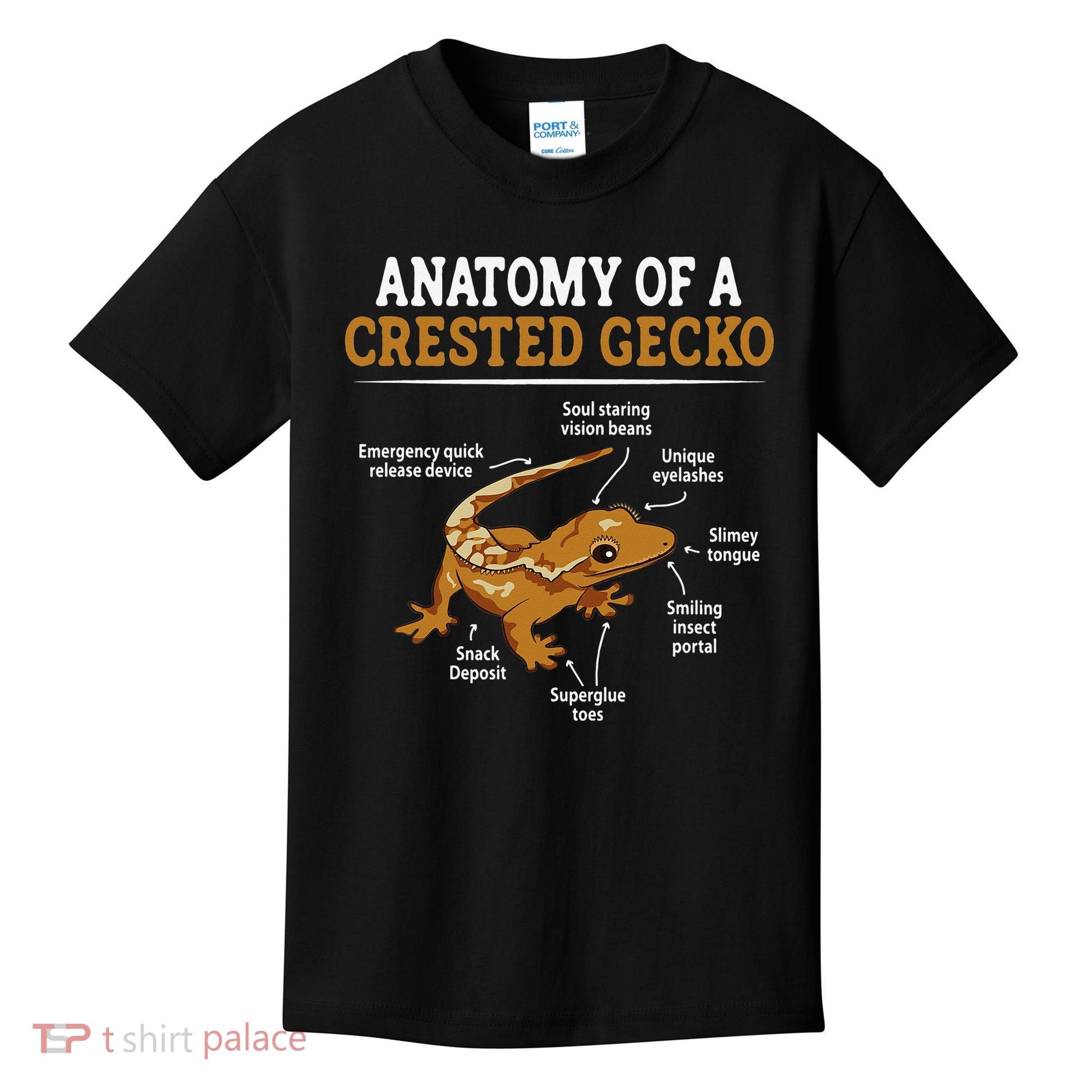 Anatomy Of A Crested Gecko Eyelash Lizard Herpetologist Kids T-Shirt