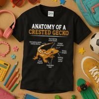 Anatomy Of A Crested Gecko Eyelash Lizard Herpetologist Kids T-Shirt thumb 3