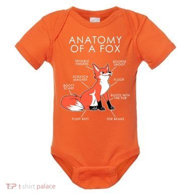 Anatomy Of A Fox Baby Bodysuit