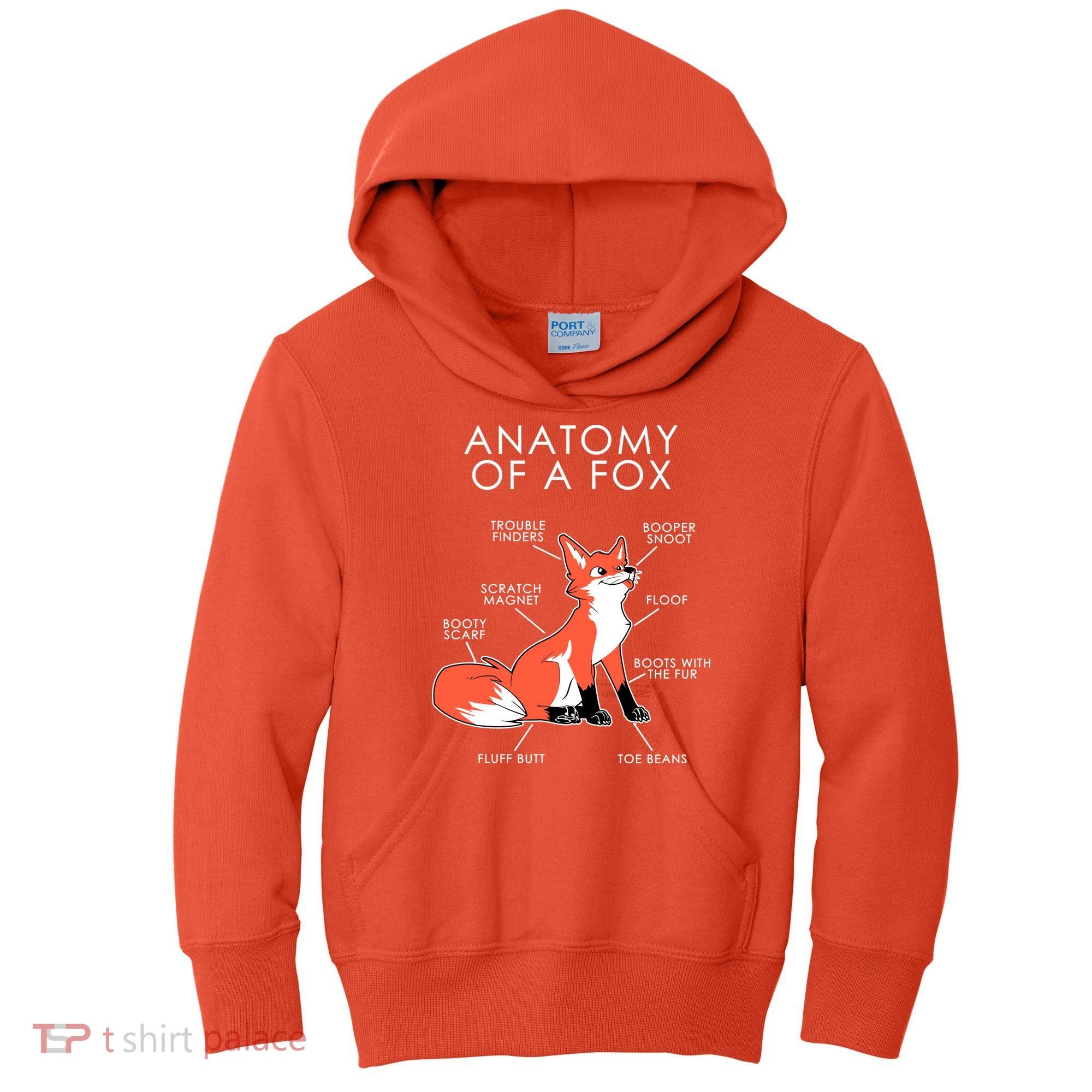 Anatomy Of A Fox Kids Hoodie
