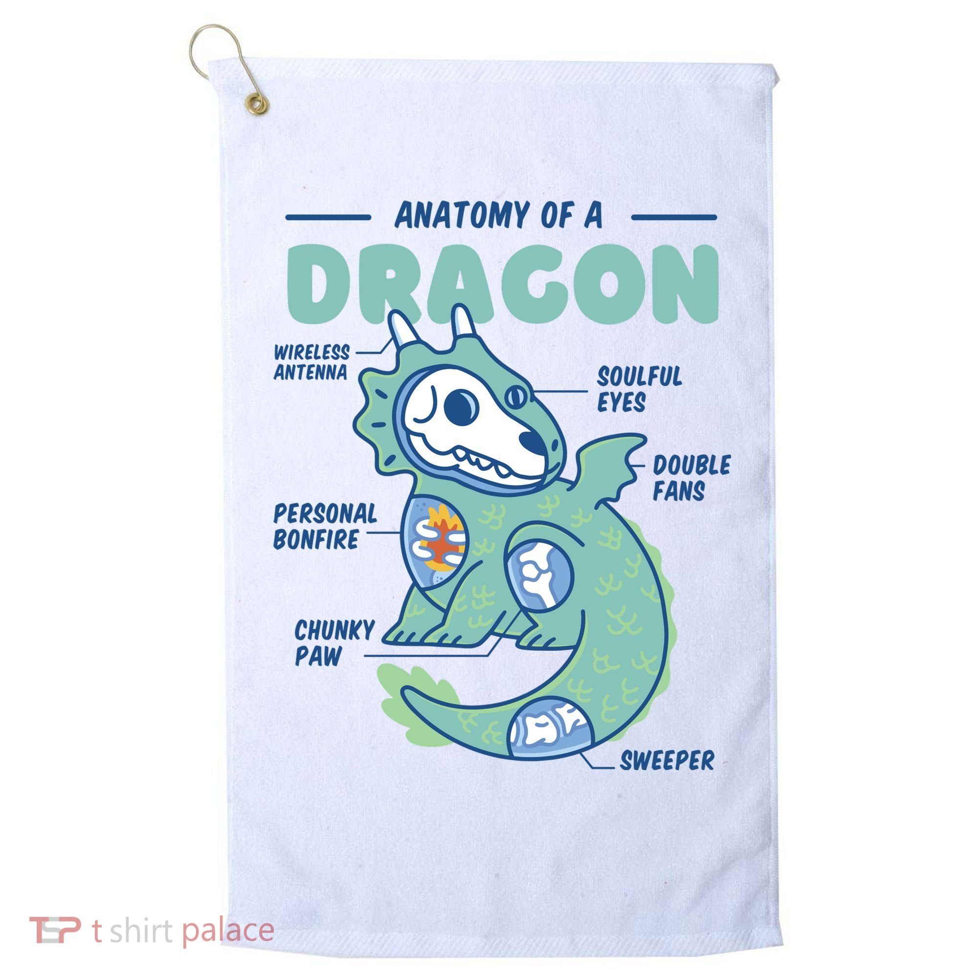 Anatomy Of A Dragon Golf Towel