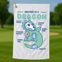 Anatomy Of A Dragon Golf Towel thumb 1