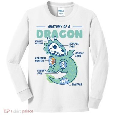 Anatomy Of A Dragon Kids Long Sleeve Shirt