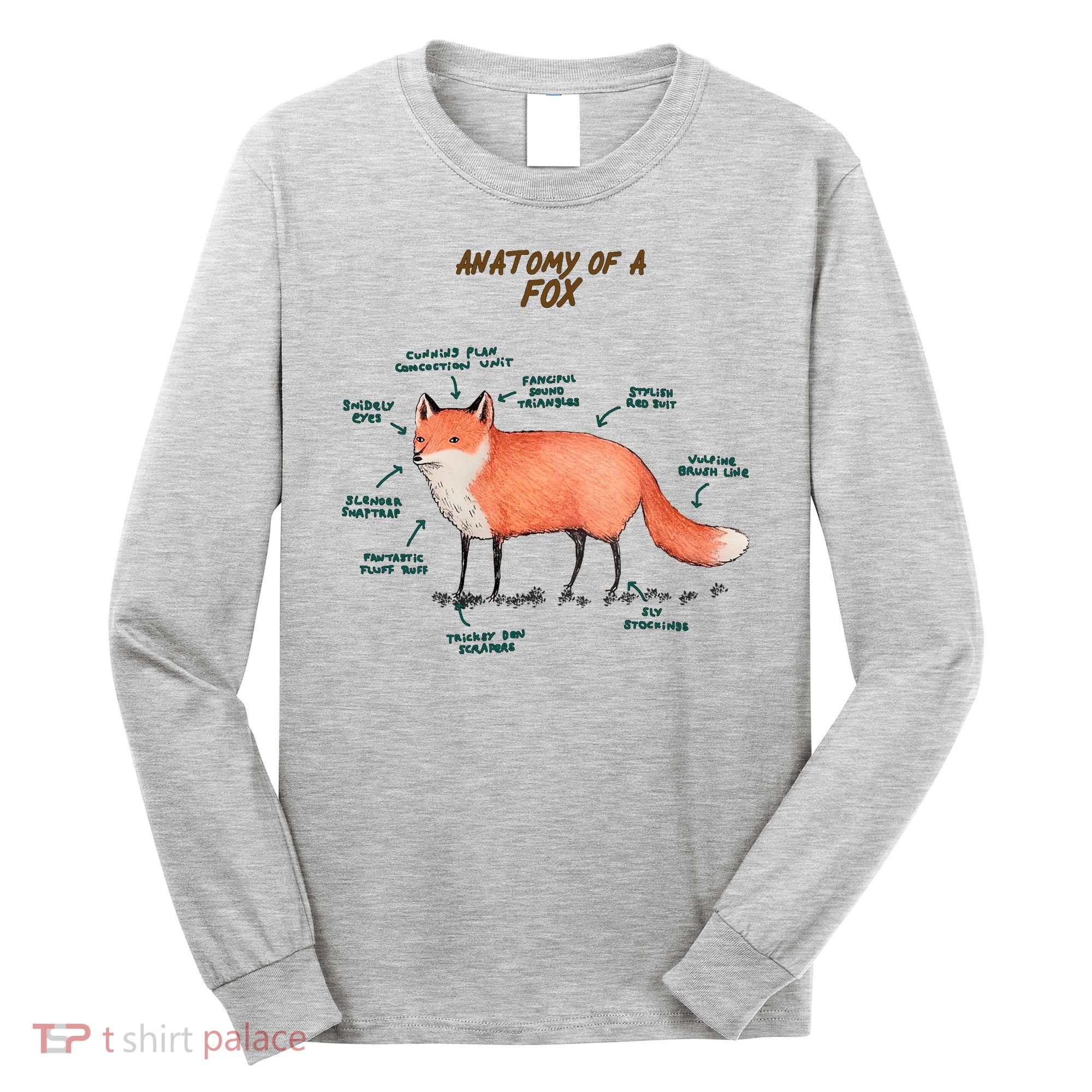 Anatomy Of A Fox Funny Cute Long Sleeve Shirt