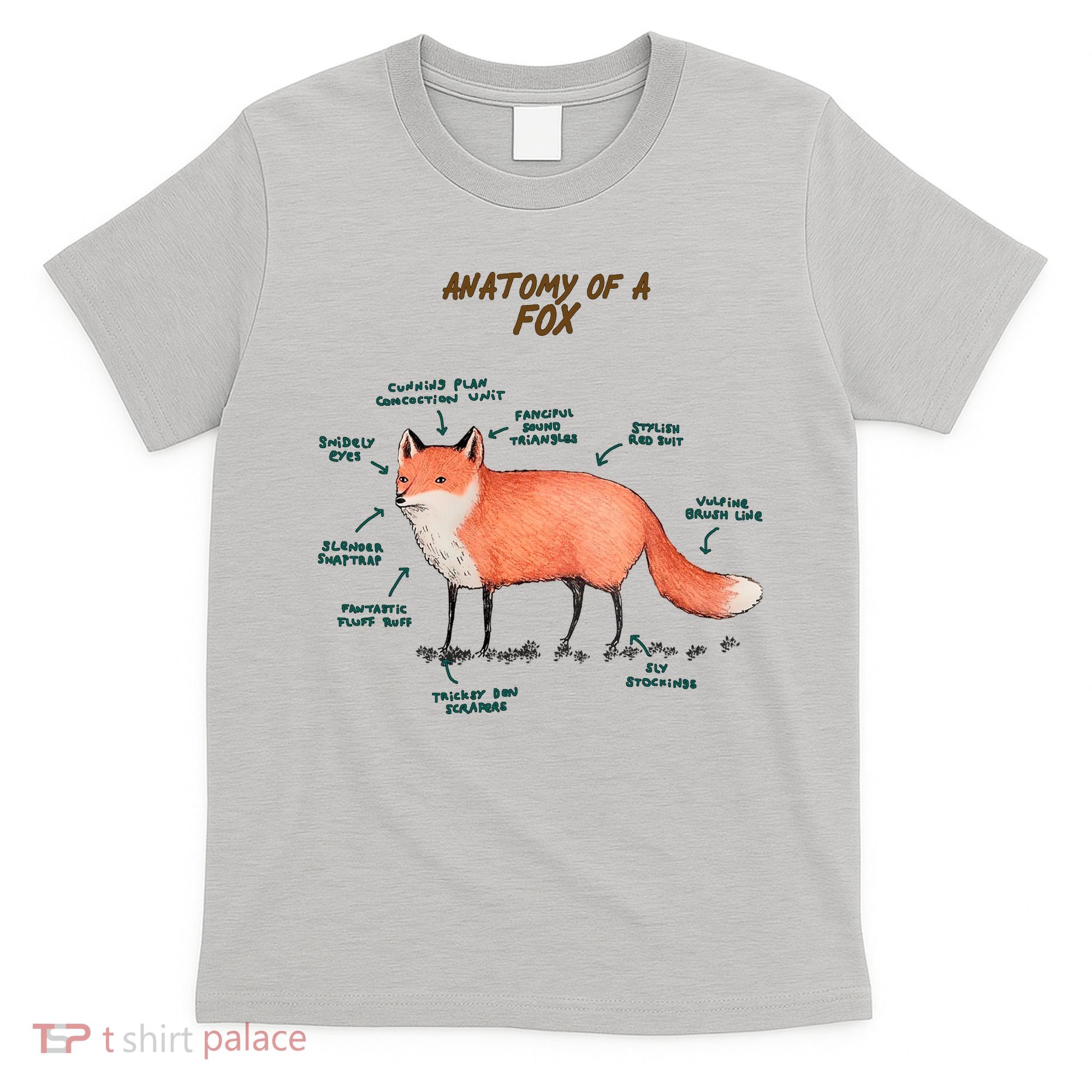 Anatomy Of A Fox Funny Cute T-Shirt