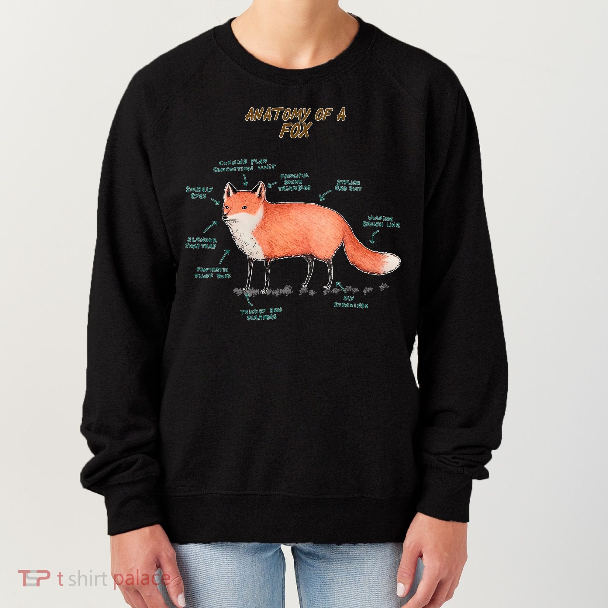 Anatomy Of A Fox Funny Cute Women's Sweatshirt