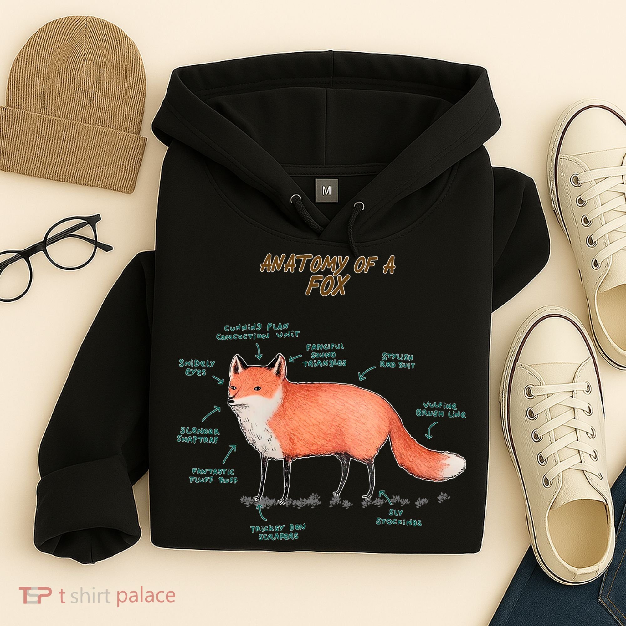 Anatomy Of A Fox Funny Cute Hoodie