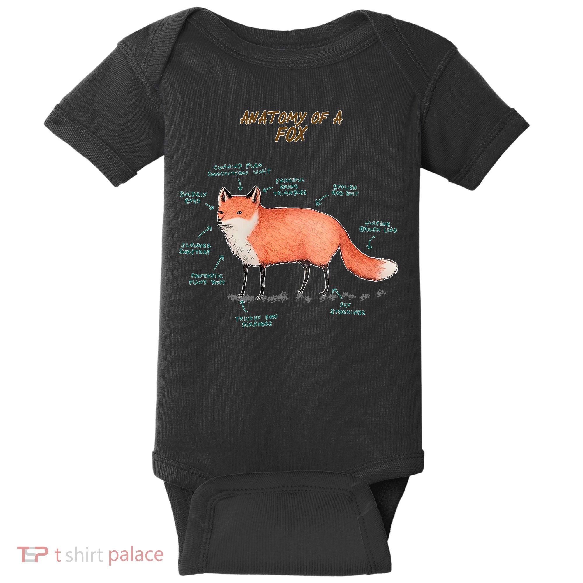 Anatomy Of A Fox Funny Cute Baby Bodysuit