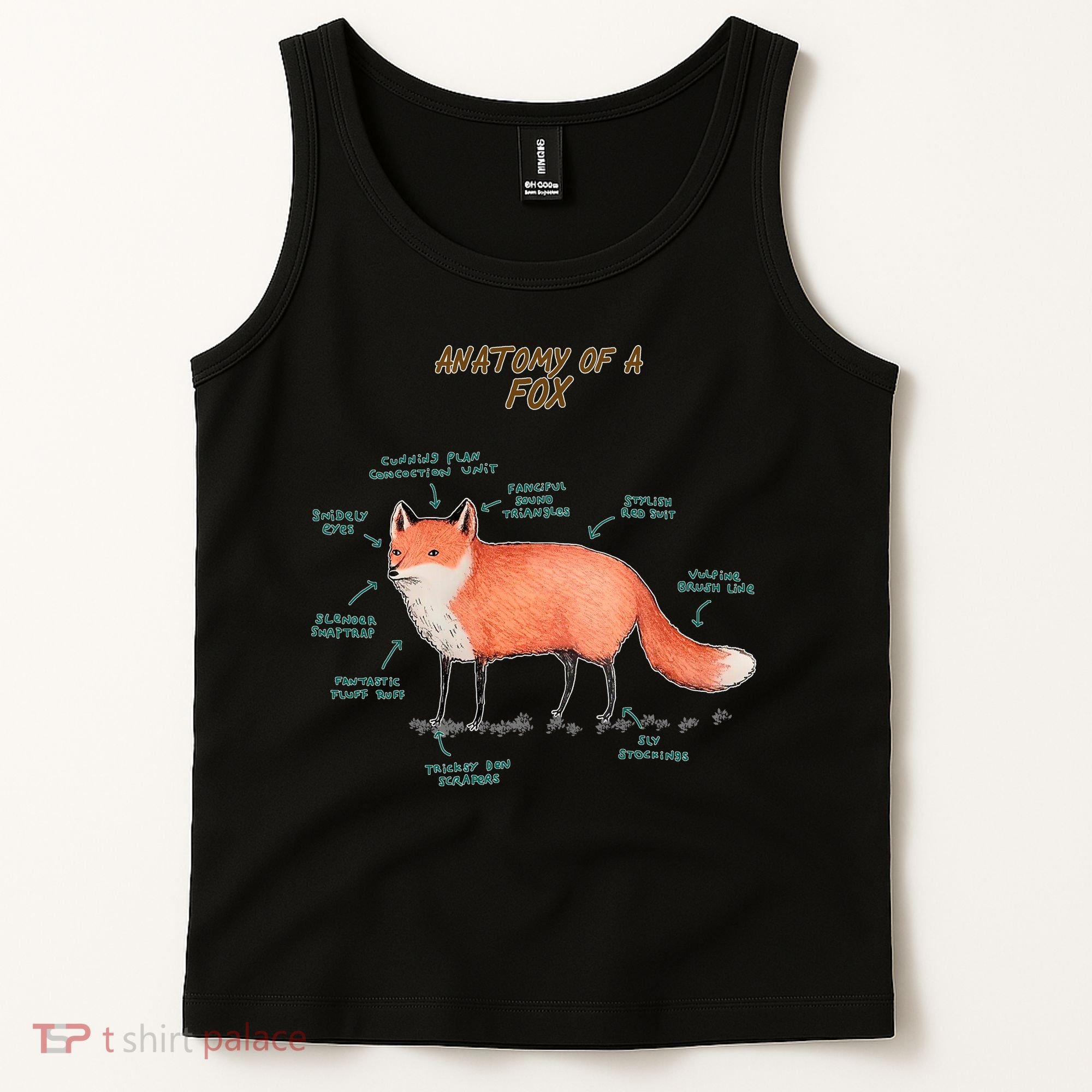Anatomy Of A Fox Funny Cute Tank Top