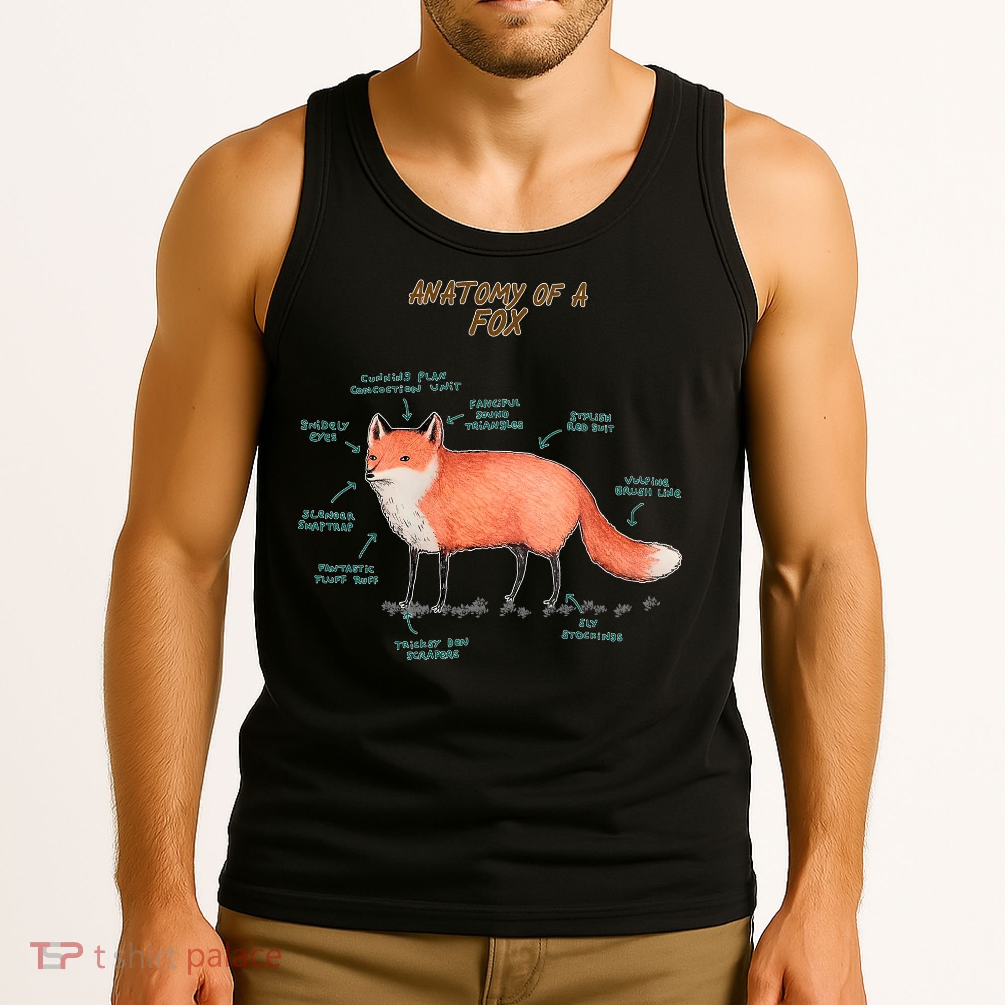 Anatomy Of A Fox Funny Cute Tank Top